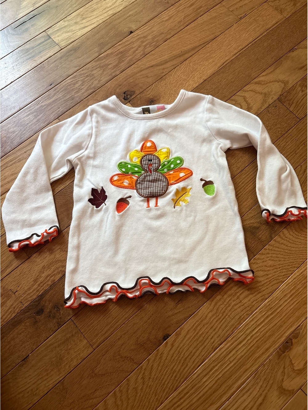 Banana Split turkey appliqué top 2t